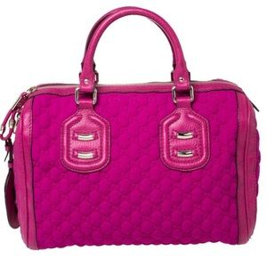 Gucci magenta GG neoprene leather, medium, techno Boston bag